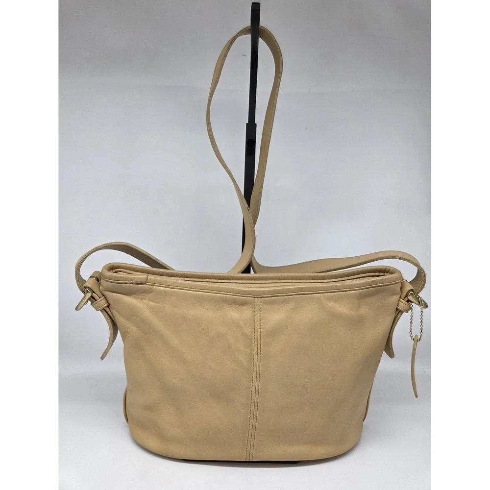 Coach 4143 Worth Bag Glove‑Tanned Leather Shoulder Bag Beige Vintage‎ Made USA